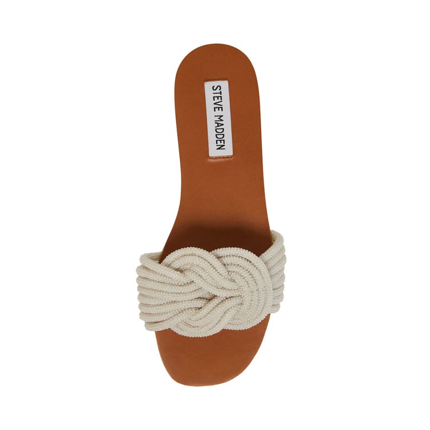 Steve Madden Adore Flate Sandaler Dame Pisket Krem | DNSRI0819