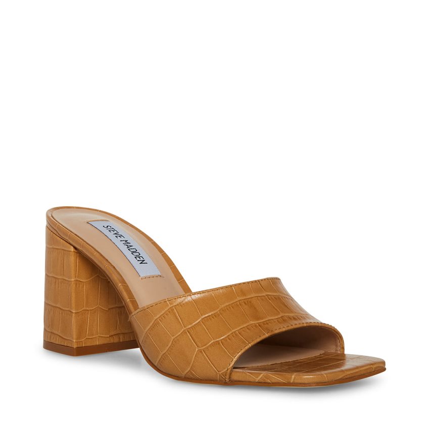 Steve Madden Alaya Crocodile Sandaler med Hæl Dame Brune | NULDO7625