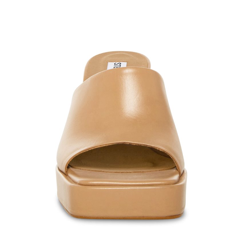 Steve Madden Alex Natural Lær Mules Sko Dame Beige | LOJTR4807