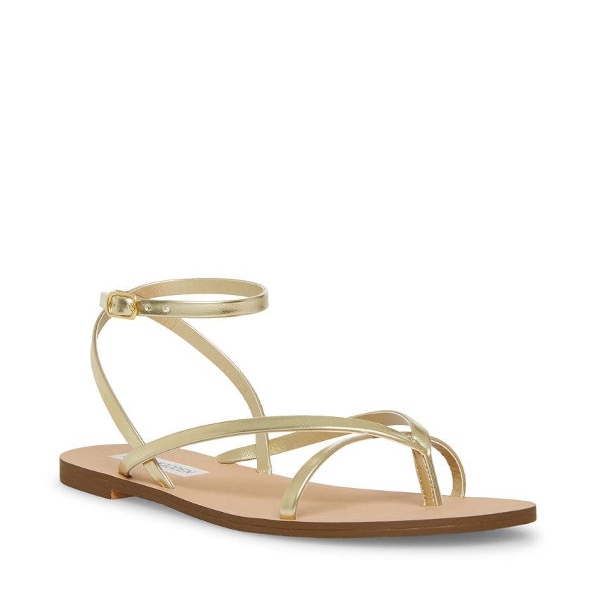 Steve Madden Amuse Flate Sandaler Dame Gull | HSCKR2149