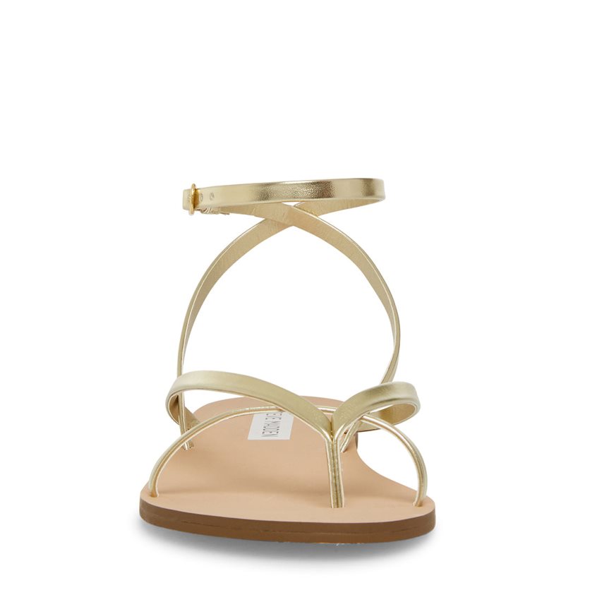 Steve Madden Amuse Flate Sandaler Dame Gull | HSCKR2149