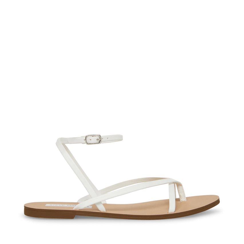 Steve Madden Amuse Flate Sandaler Dame Hvite | XCBFS0948