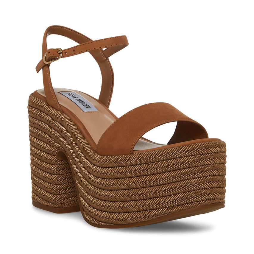 Steve Madden Andrea Platåsandaler Dame Brune | IWMVU5417