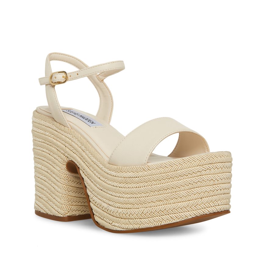 Steve Madden Andrea Platåsandaler Dame Pisket Krem | BNJKA5349