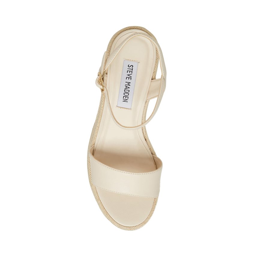 Steve Madden Andrea Platåsandaler Dame Pisket Krem | BNJKA5349