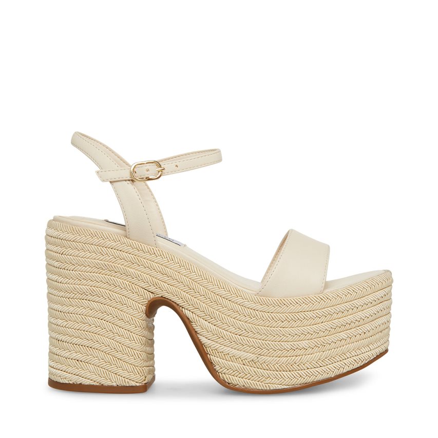 Steve Madden Andrea Platåsandaler Dame Pisket Krem | BNJKA5349