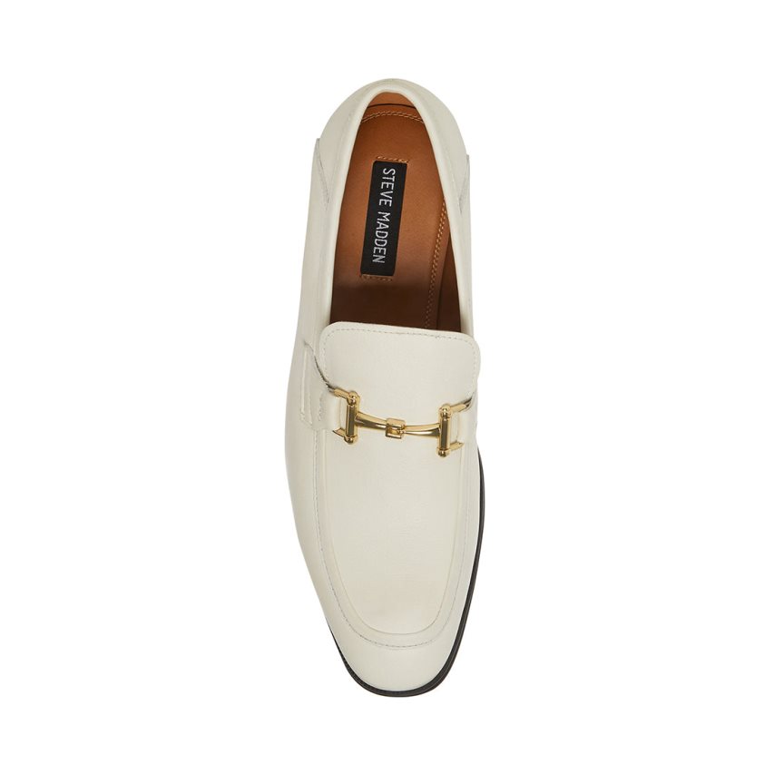 Steve Madden Archee Lær Loafers Herre Hvite | IZUVO6038