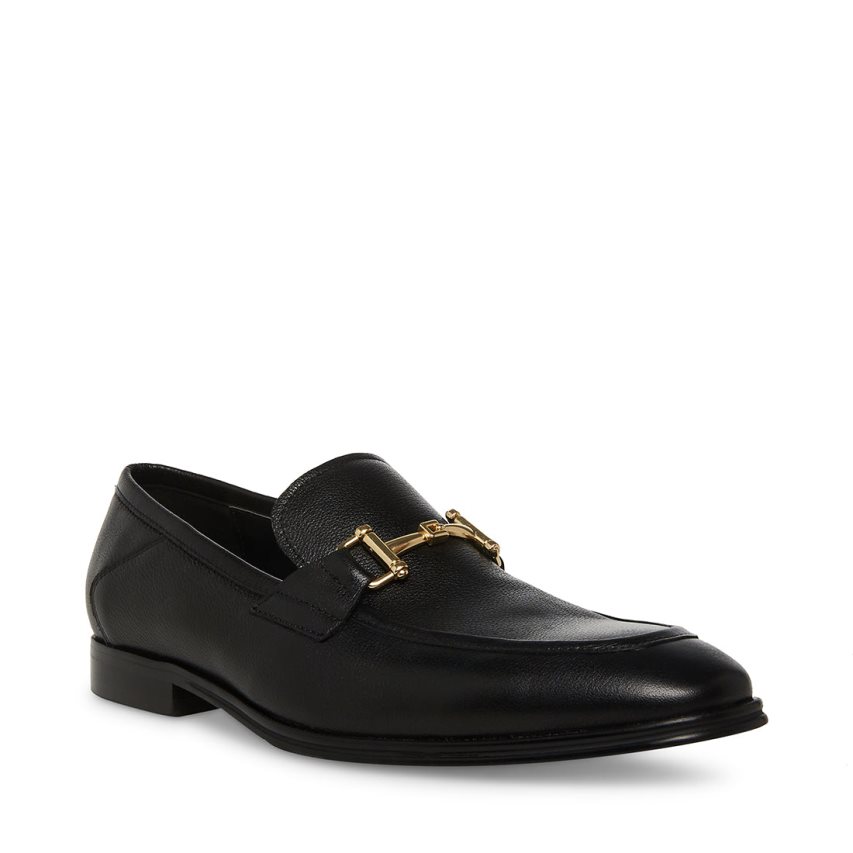 Steve Madden Archee Lær Loafers Herre Svarte | SLMIJ7124