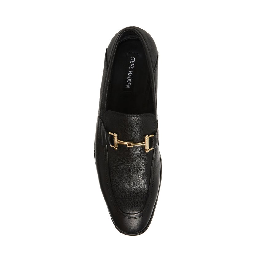 Steve Madden Archee Lær Loafers Herre Svarte | SLMIJ7124