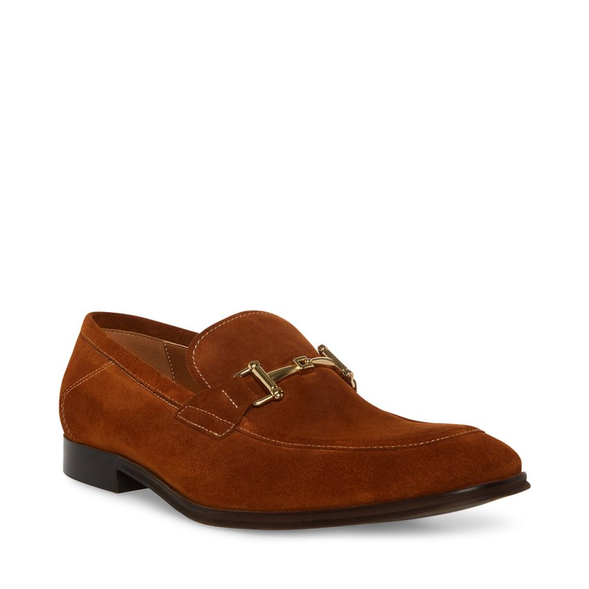 Steve Madden Archee Semsket Skinn Loafers Herre Mørke Brune | IJTRD7968