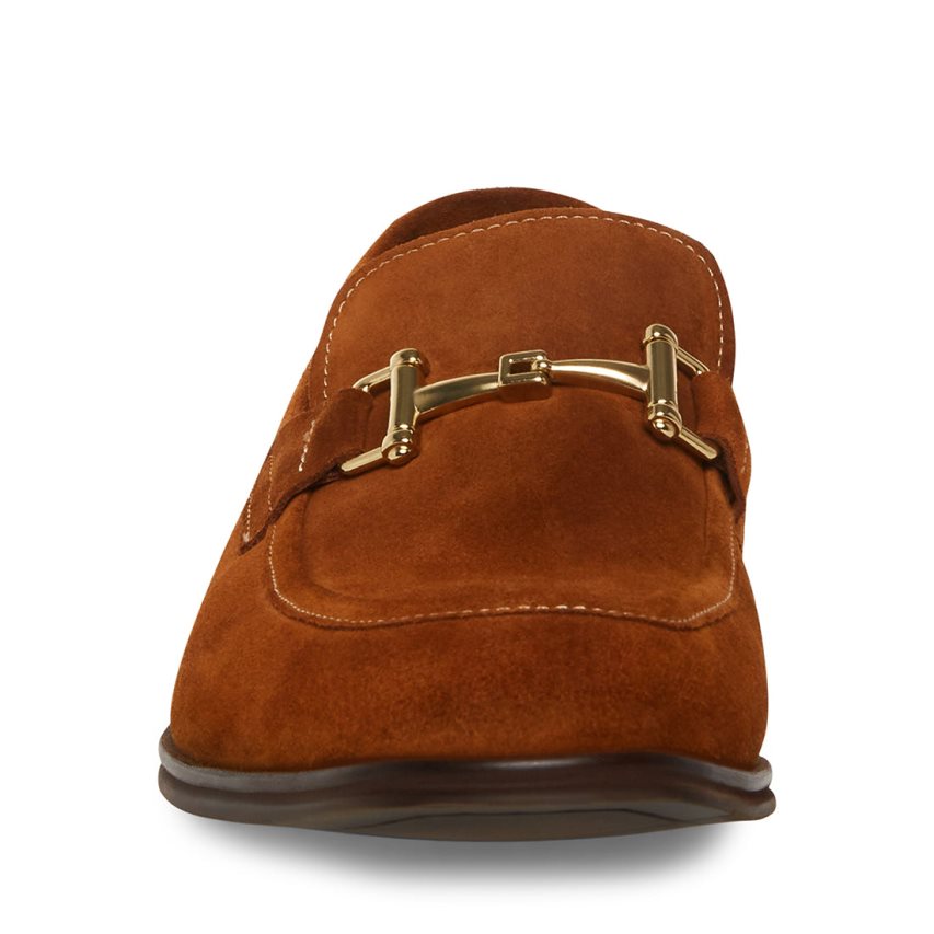 Steve Madden Archee Semsket Skinn Loafers Herre Mørke Brune | IJTRD7968