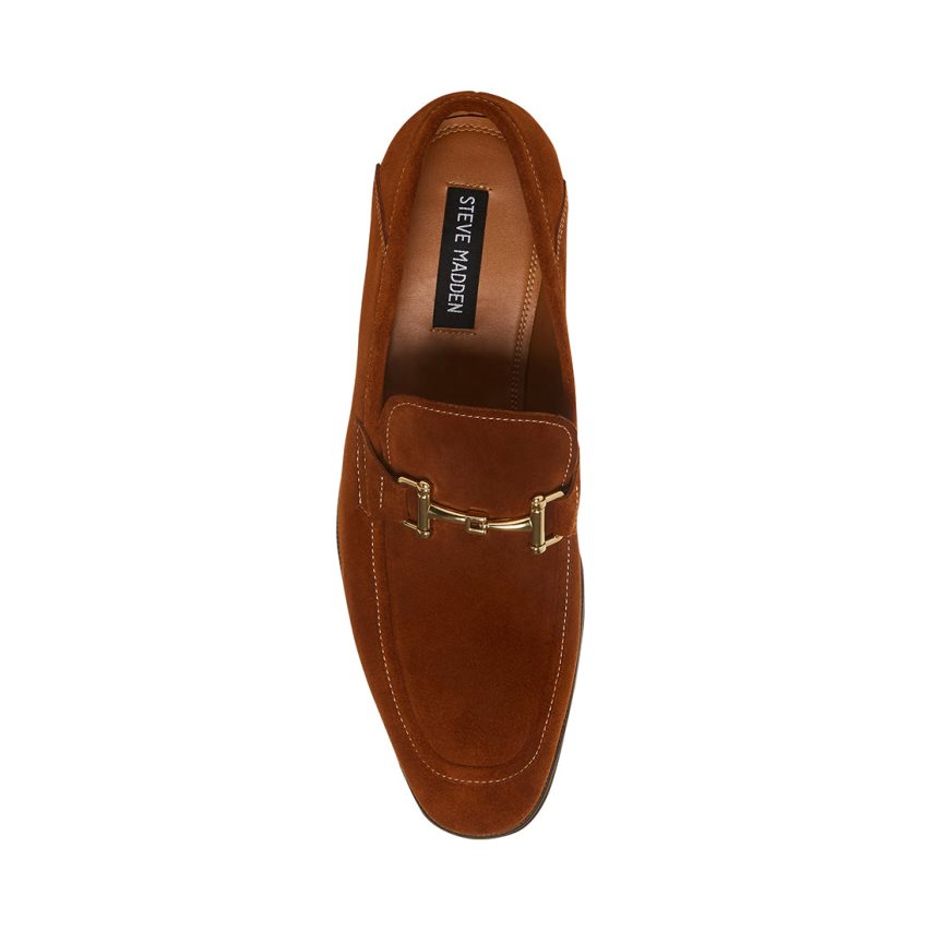 Steve Madden Archee Semsket Skinn Loafers Herre Mørke Brune | IJTRD7968