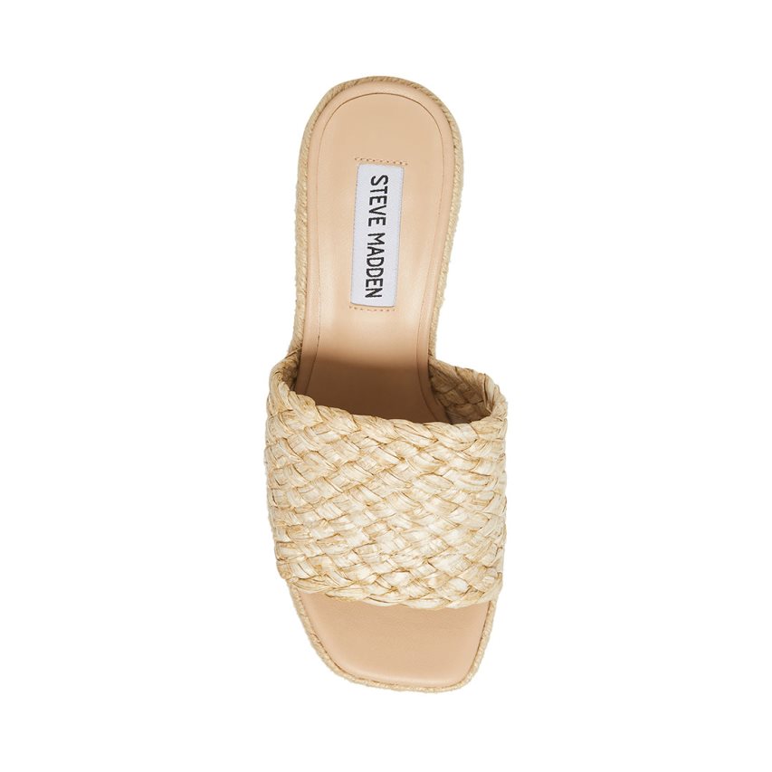 Steve Madden Atlantic Raffia Platåsandaler Dame Beige | QLPRV0946