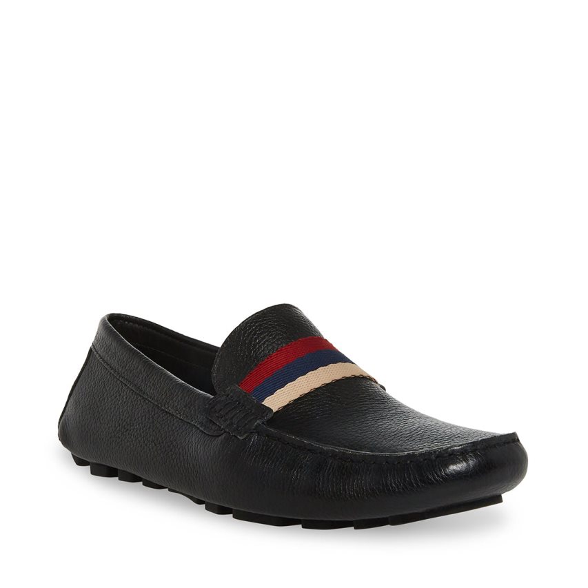 Steve Madden Baz Lær Loafers Herre Svarte | LAGRH3417