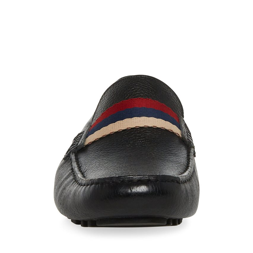 Steve Madden Baz Lær Loafers Herre Svarte | LAGRH3417