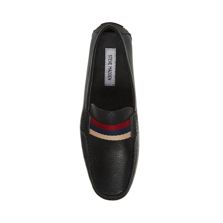 Steve Madden Baz Lær Loafers Herre Svarte | LAGRH3417