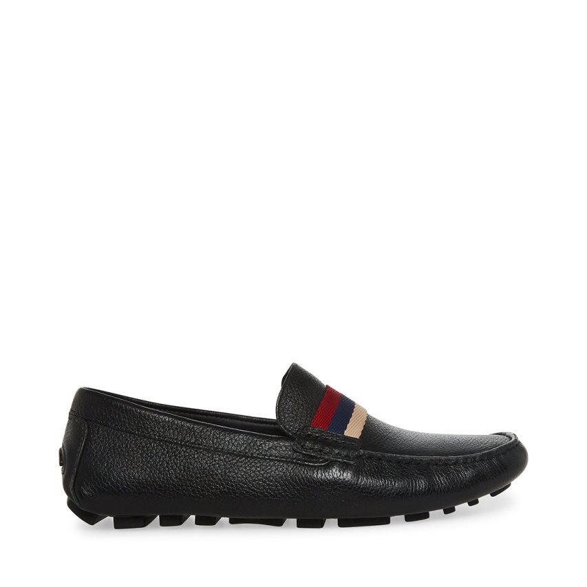 Steve Madden Baz Lær Loafers Herre Svarte | LAGRH3417