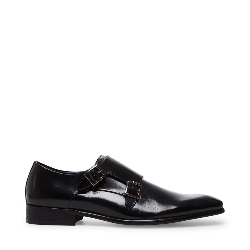 Steve Madden Beaumont Lær Loafers Herre Svarte | IDKJX8407