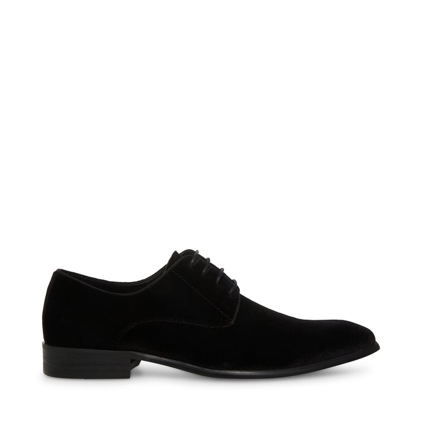 Steve Madden Beaux-v Velvet Derby Sko Herre Svarte | MLEJQ6319