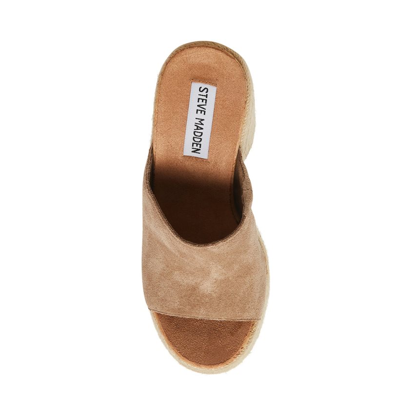 Steve Madden Becca Semsket Skinn Platåsandaler Dame Lyse Brune | EPMYI0289