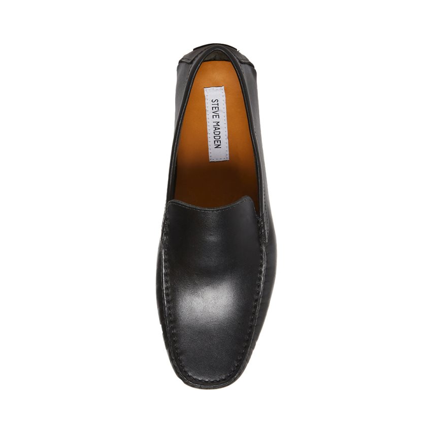 Steve Madden Bergamo Lær Loafers Herre Svarte | BTWVZ7841