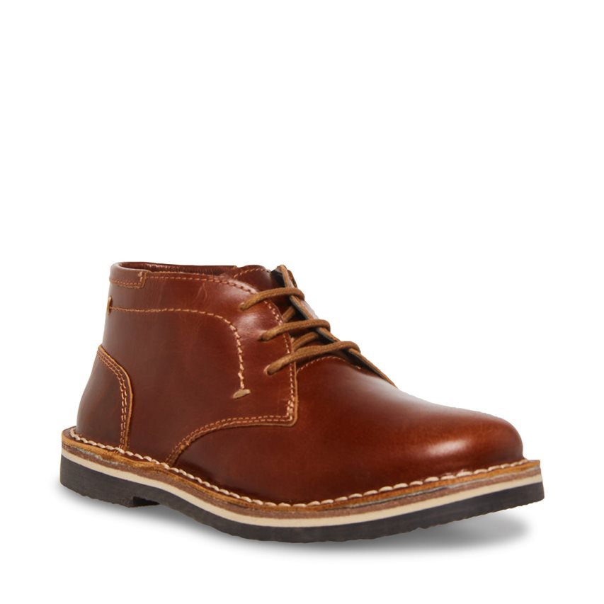 Steve Madden Bharkeen Lær Chukka Støvler Barn Brune | EOXSW1672