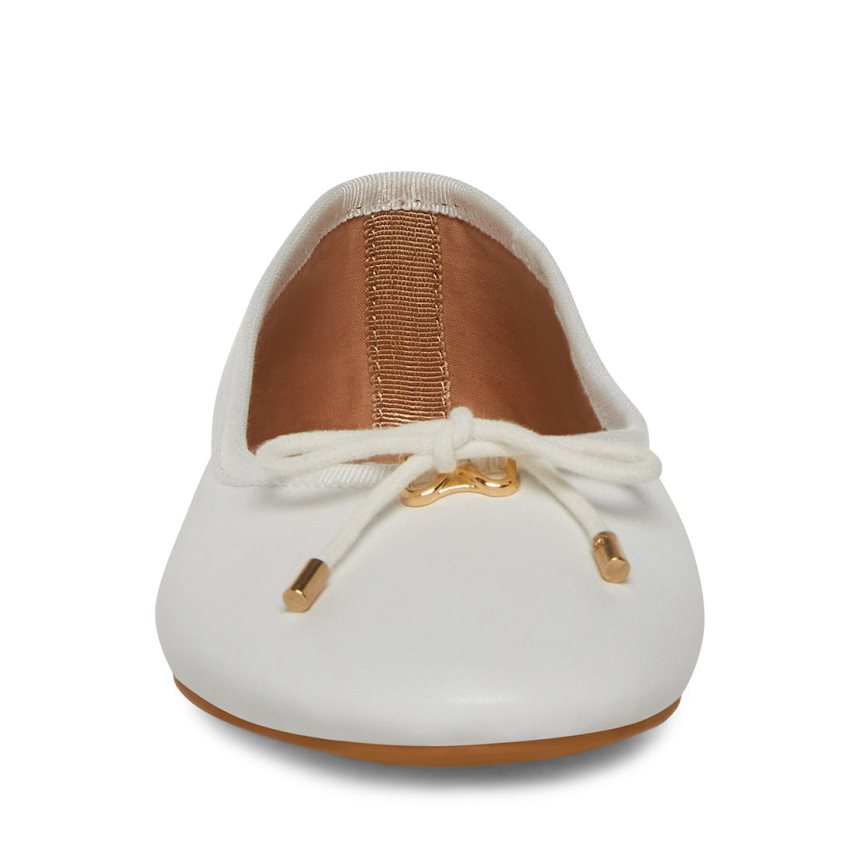 Steve Madden Blossoms Lær Ballerinasko Dame Hvite | NKYZP6258