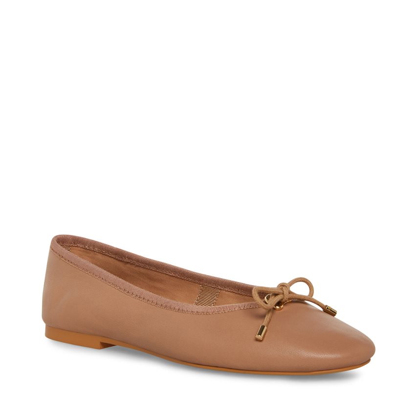 Steve Madden Blossoms Lær Ballerinasko Dame Brune | OGXRN4785