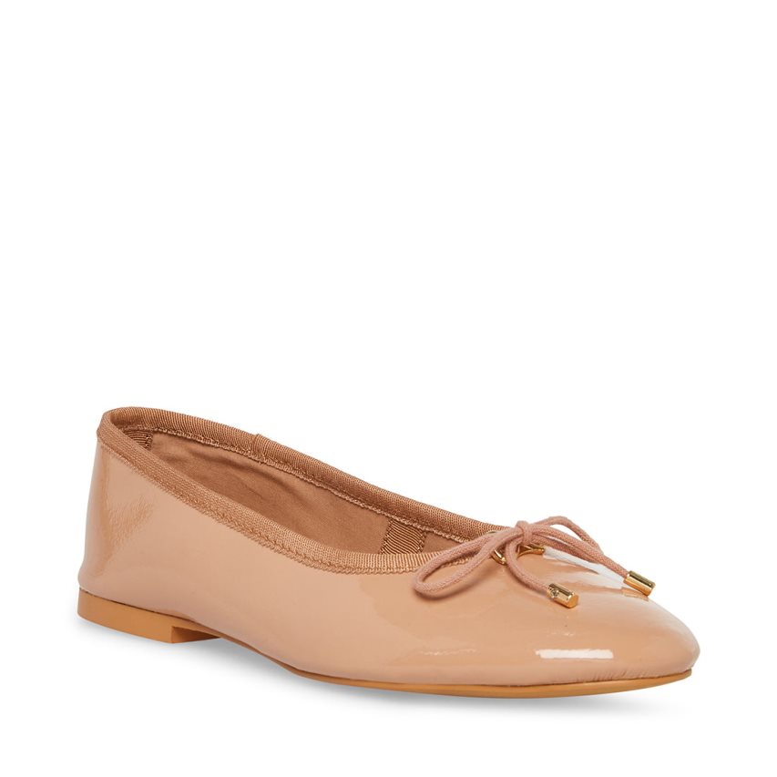 Steve Madden Blossoms Patent Ballerinasko Dame Beige | NUXCG4521