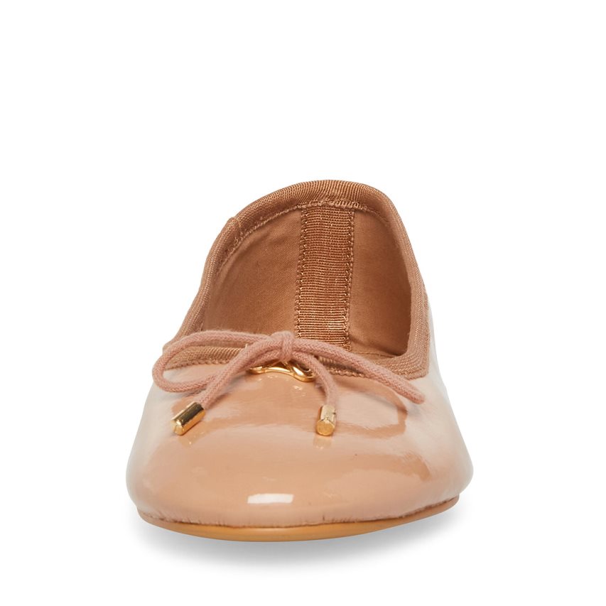 Steve Madden Blossoms Patent Ballerinasko Dame Beige | NUXCG4521