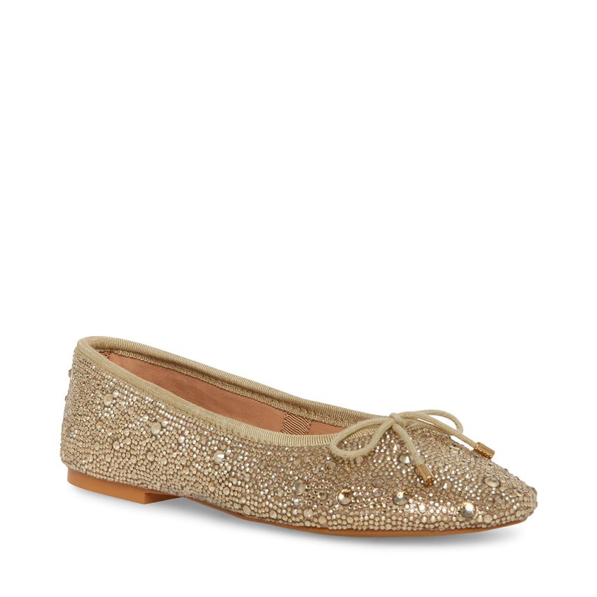 Steve Madden Blossoms-r Champagne Ballerinasko Dame Gull | TVYFD2475