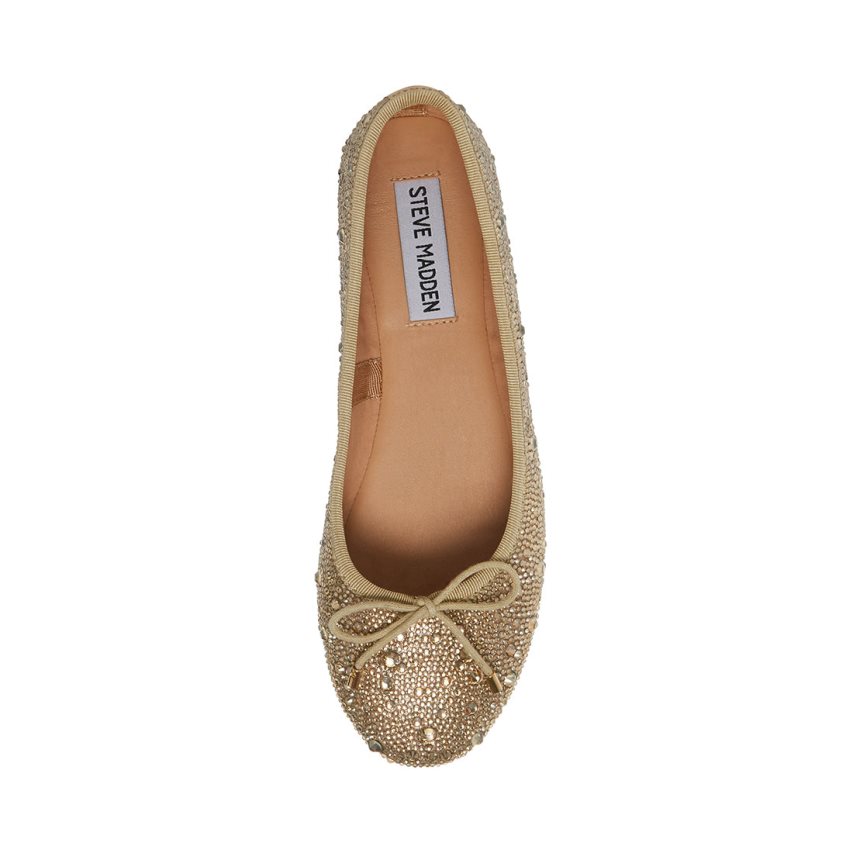 Steve Madden Blossoms-r Champagne Ballerinasko Dame Gull | TVYFD2475