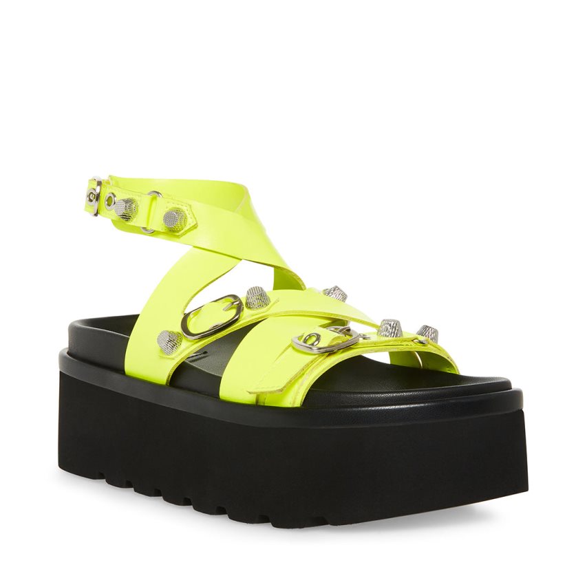 Steve Madden Brant Neon Platåsandaler Dame Grønn | UCVJK3104