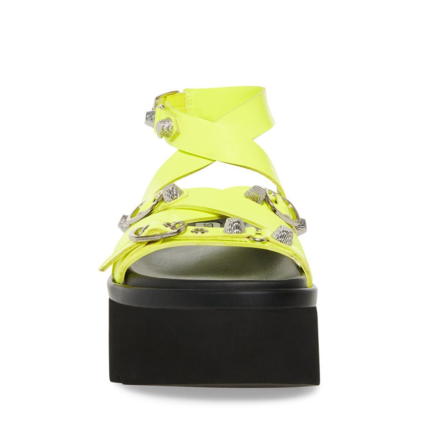 Steve Madden Brant Neon Platåsandaler Dame Grønn | UCVJK3104