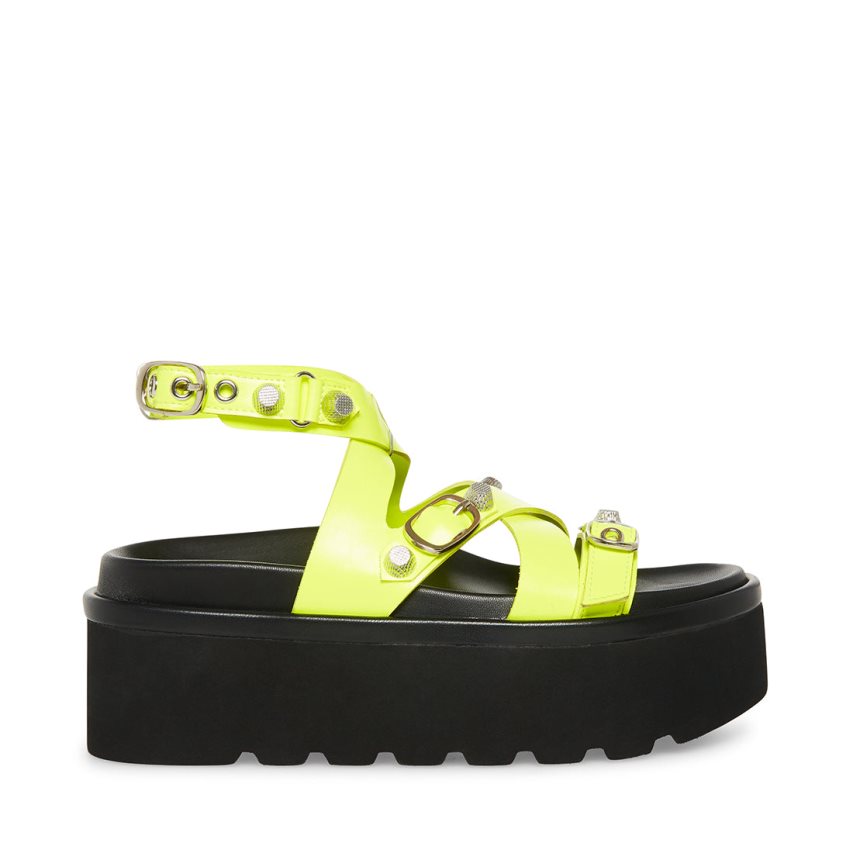 Steve Madden Brant Neon Platåsandaler Dame Grønn | UCVJK3104