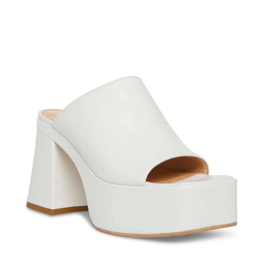 Steve Madden Capria Lær Platåsandaler Dame Hvite | JMTPL8914