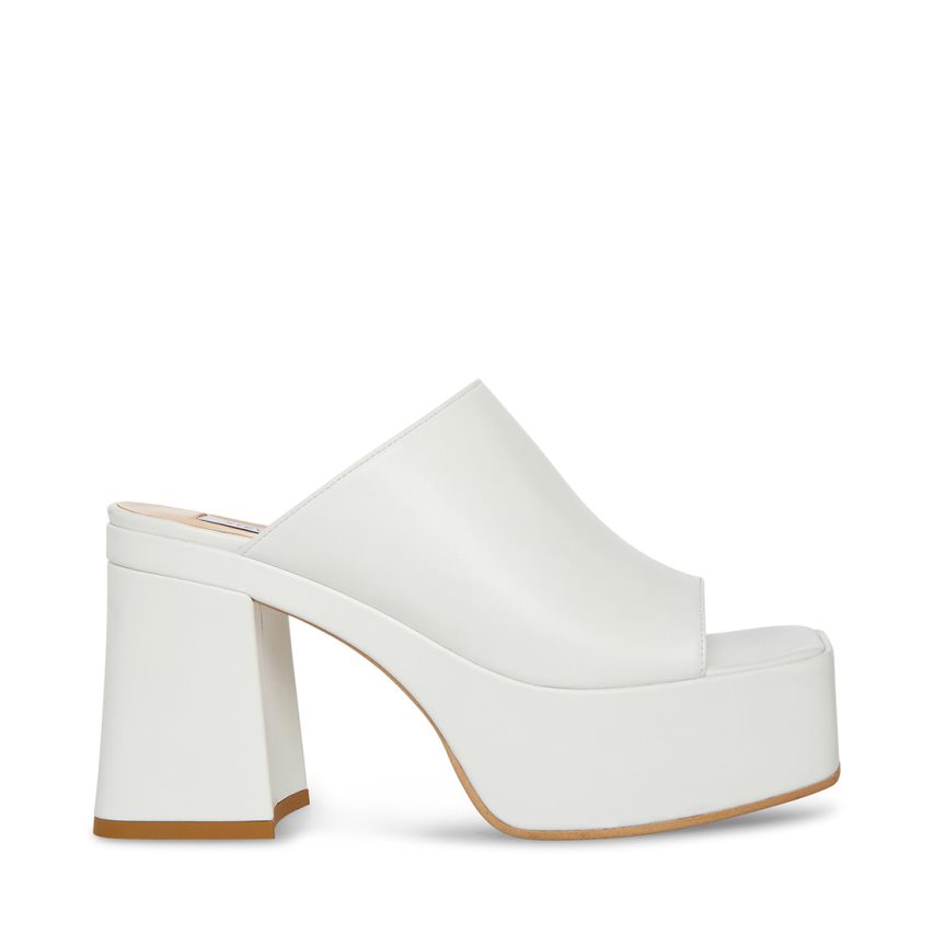 Steve Madden Capria Lær Platåsandaler Dame Hvite | JMTPL8914