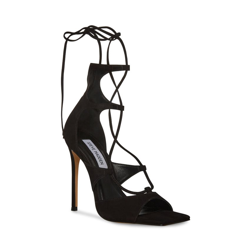 Steve Madden Carol Sandaler med Hæl Dame Svarte | EZUXF6734