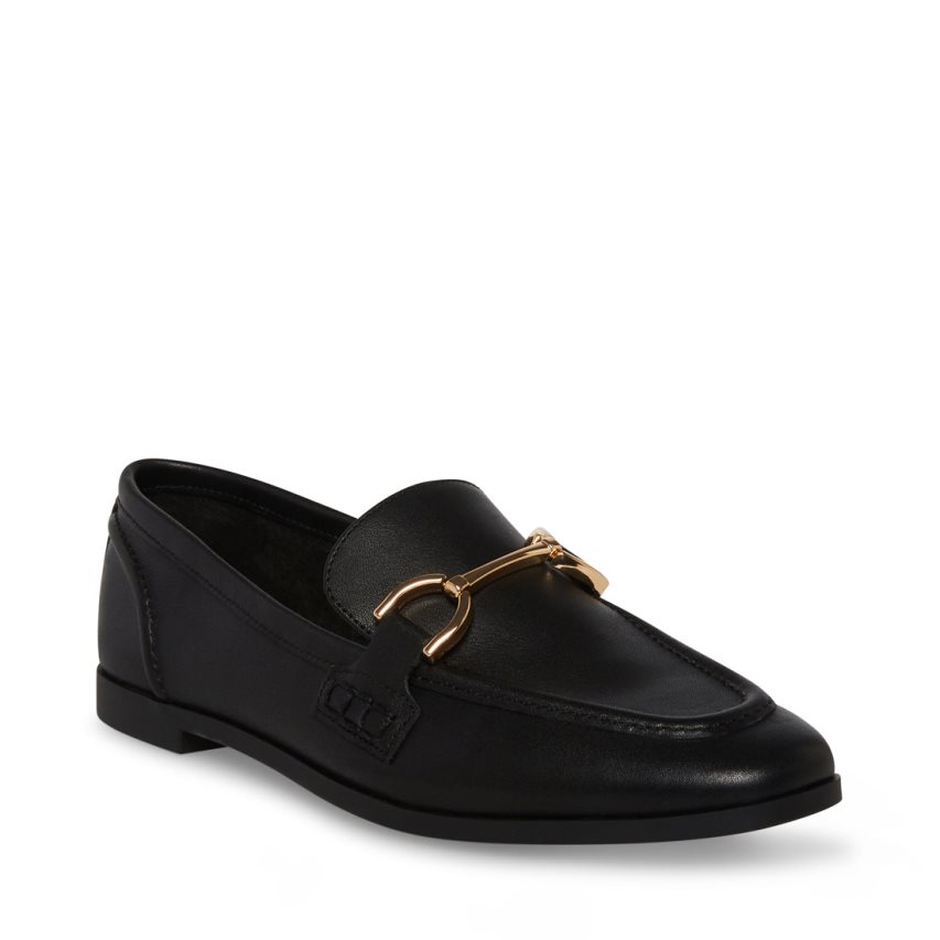 Steve Madden Carrine Lær Loafers Dame Svarte | OJLYN1367