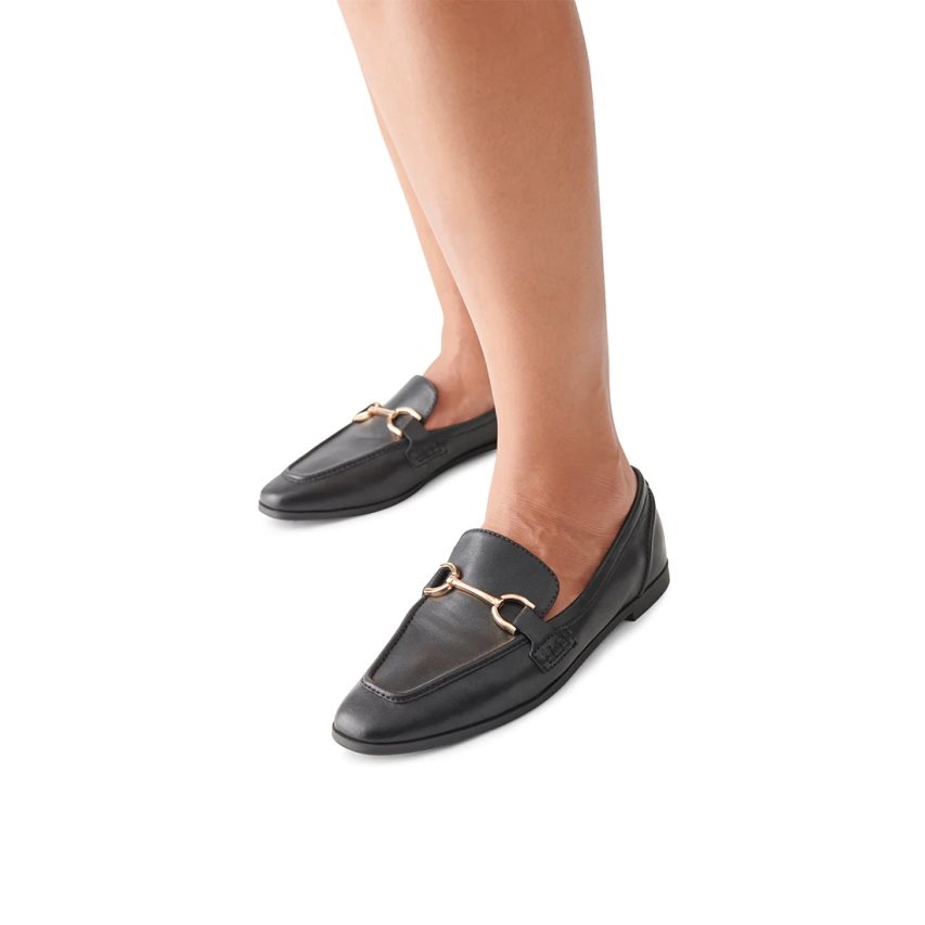 Steve Madden Carrine Lær Loafers Dame Svarte | OJLYN1367