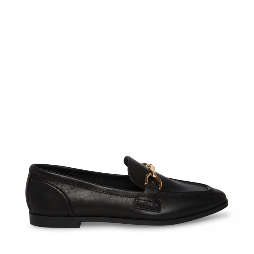 Steve Madden Carrine Lær Loafers Dame Svarte | OJLYN1367