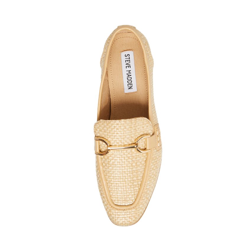 Steve Madden Carrine Raffia Loafers Dame Beige | NZCUF9483