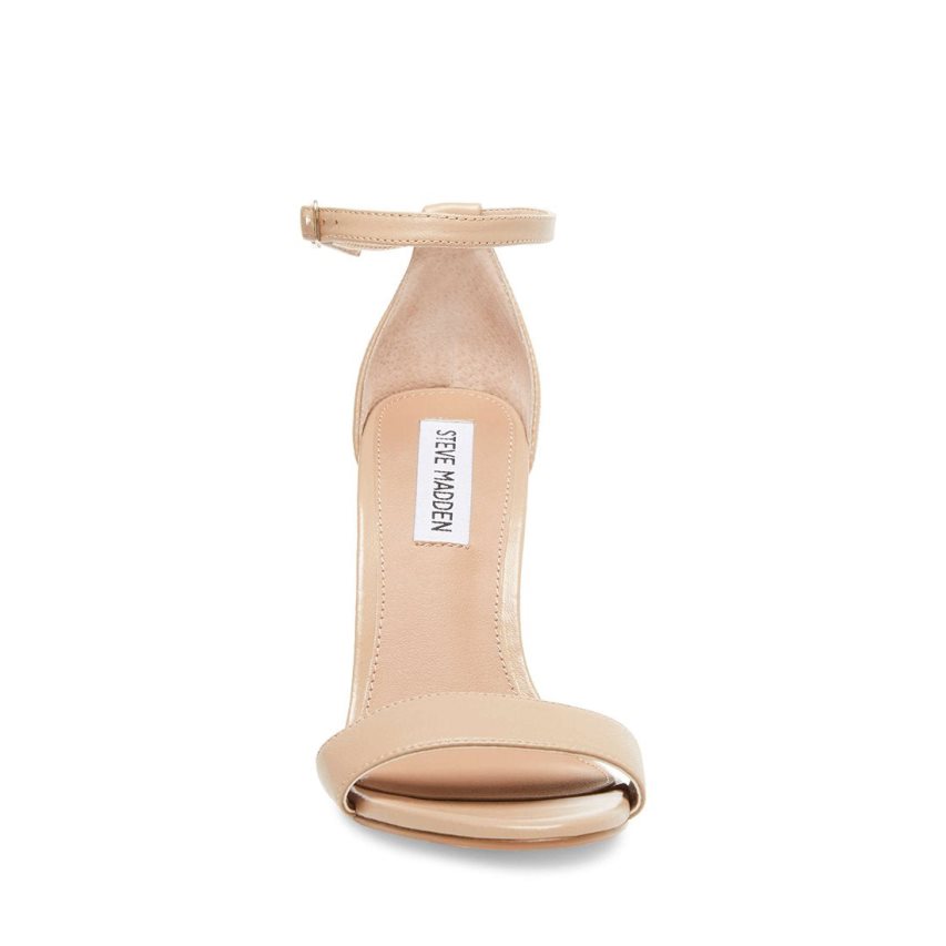 Steve Madden Carrson Lær Sandaler med Hæl Dame Beige | NLPSJ5392