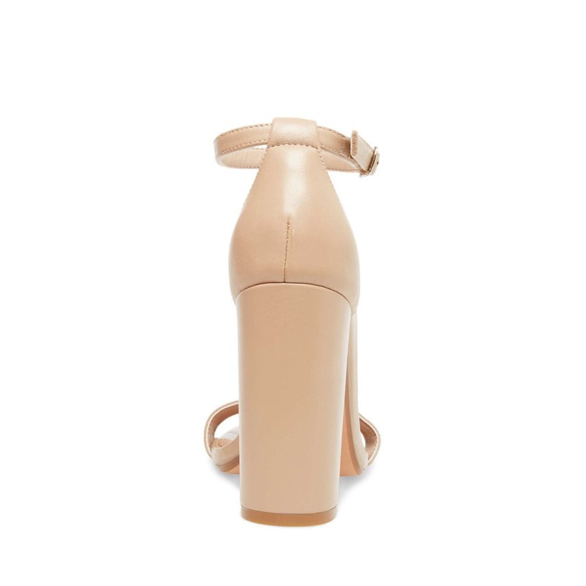 Steve Madden Carrson Lær Sandaler med Hæl Dame Beige | NLPSJ5392