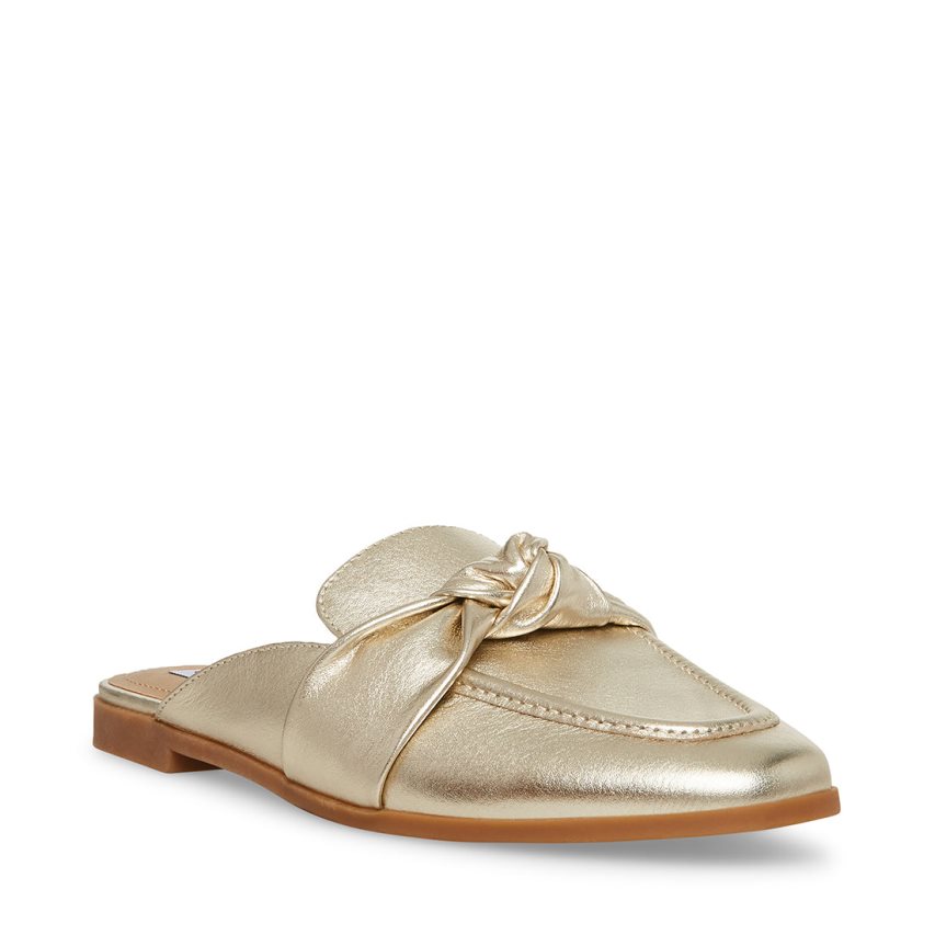 Steve Madden Chart Lær Mules Sko Dame Gull | QKNBI1354