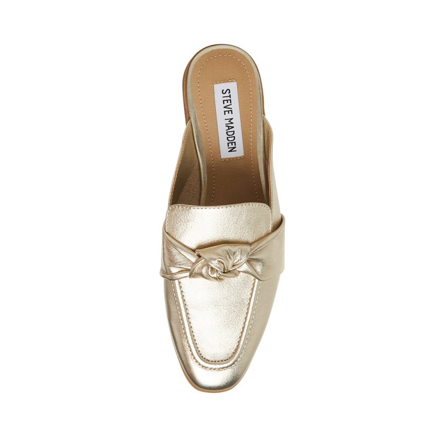 Steve Madden Chart Lær Mules Sko Dame Gull | QKNBI1354