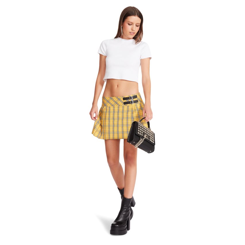 Steve Madden Cher Plaid Skjørt Dame Gul | KDWPB0951