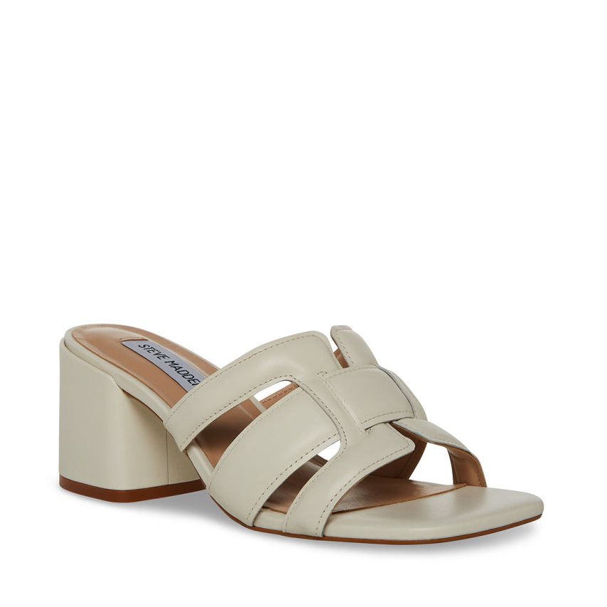 Steve Madden Clover Lær Sandaler med Hæl Dame Lyse Grå | KYIRL7016