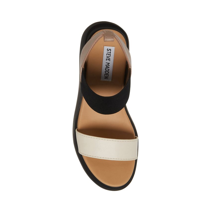 Steve Madden Cruise Platåsandaler Dame Beige Svarte Hvite | TFVGP9182