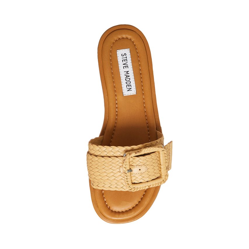 Steve Madden Della Natural Badesandaler Dame Brune | EOYDP6873